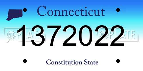 1372022 Connecticut License Plate