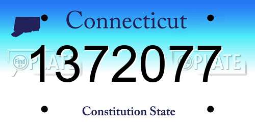 1372077 Connecticut License Plate
