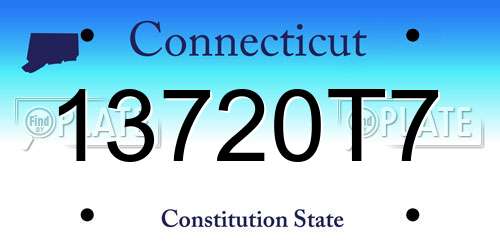13720T7 Connecticut License Plate