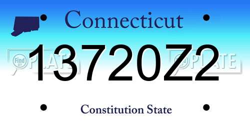 13720Z2 Connecticut License Plate