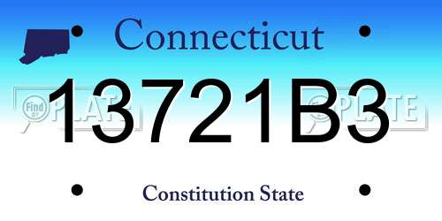 13721B3 Connecticut License Plate