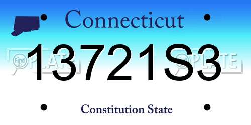 13721S3 Connecticut License Plate
