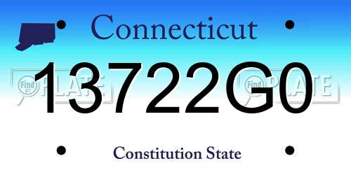 13722G0 Connecticut License Plate