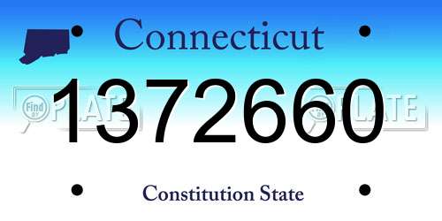 1372660 Connecticut License Plate