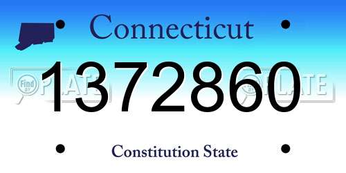 1372860 Connecticut License Plate