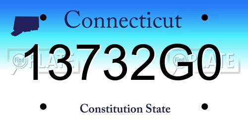 13732G0 Connecticut License Plate