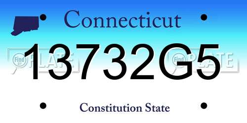 13732G5 Connecticut License Plate
