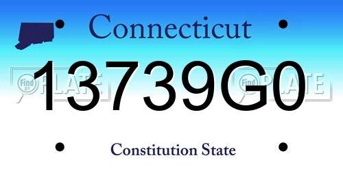13739G0 Connecticut License Plate