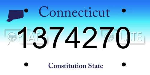 1374270 Connecticut License Plate