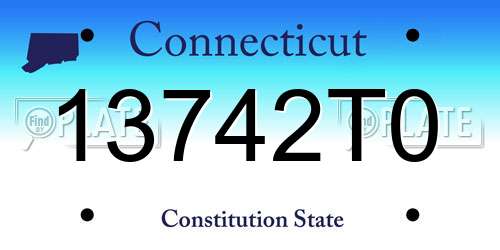 13742T0 Connecticut License Plate