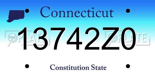13742Z0 Connecticut License Plate