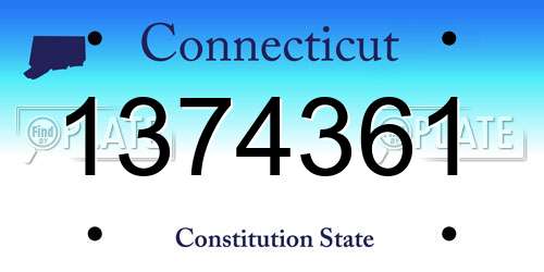 1374361 Connecticut License Plate