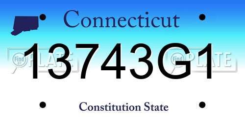 13743G1 Connecticut License Plate