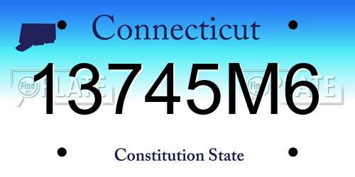 13745M6 Connecticut License Plate