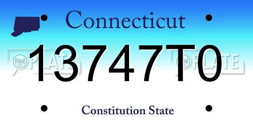 13747T0 Connecticut License Plate