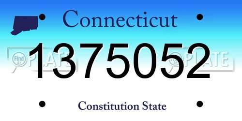1375052 Connecticut License Plate