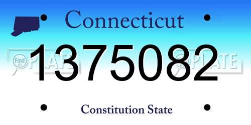 1375082 Connecticut License Plate