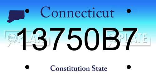 13750B7 Connecticut License Plate