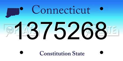 1375268 Connecticut License Plate