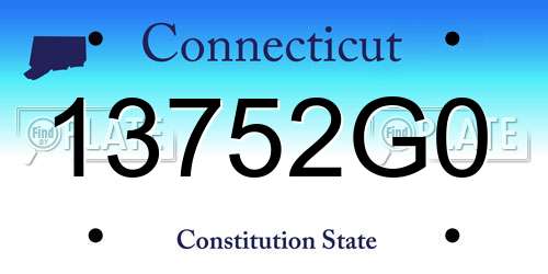 13752G0 Connecticut License Plate