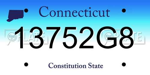 13752G8 Connecticut License Plate