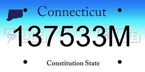 137533M Connecticut License Plate