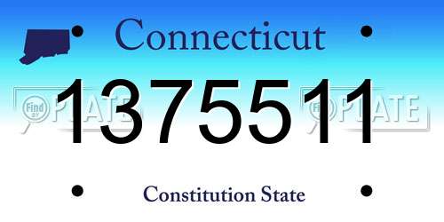 1375511 Connecticut License Plate