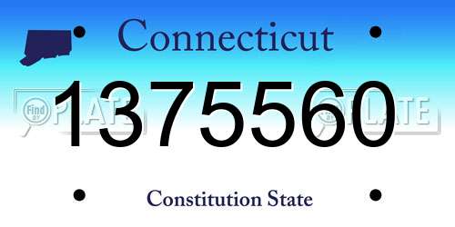 1375560 Connecticut License Plate