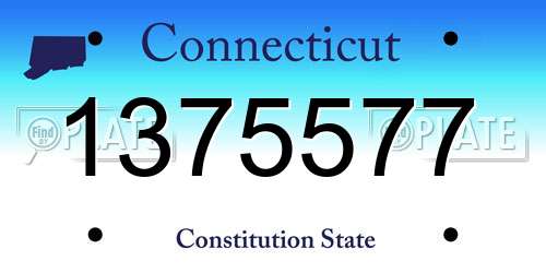 1375577 Connecticut License Plate