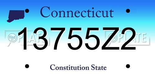 13755Z2 Connecticut License Plate