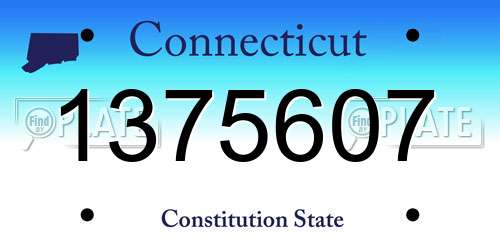 1375607 Connecticut License Plate