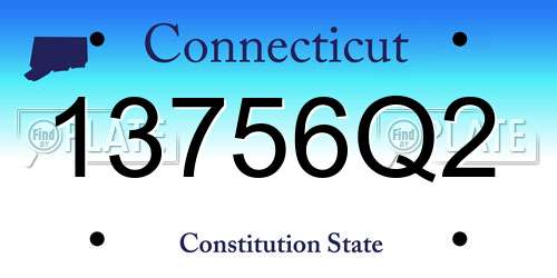 13756Q2 Connecticut License Plate