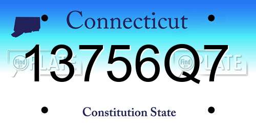 13756Q7 Connecticut License Plate