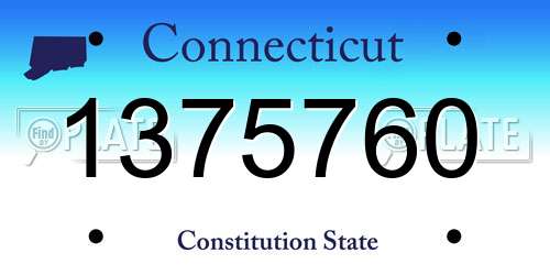 1375760 Connecticut License Plate