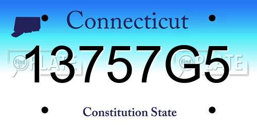 13757G5 Connecticut License Plate
