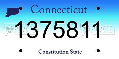 1375811 Connecticut License Plate