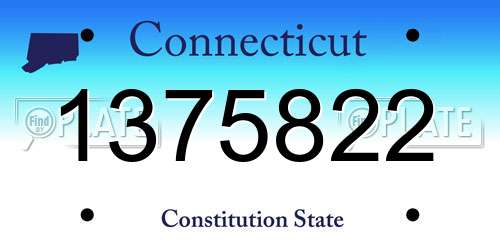1375822 Connecticut License Plate