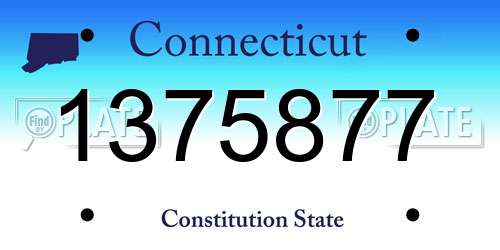 1375877 Connecticut License Plate