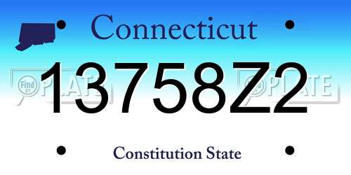 13758Z2 Connecticut License Plate