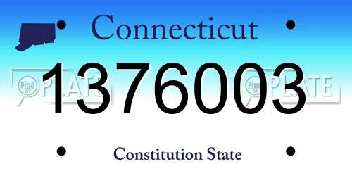 1376003 Connecticut License Plate