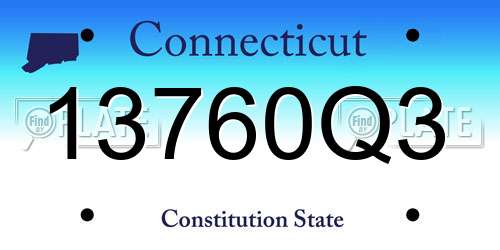 13760Q3 Connecticut License Plate
