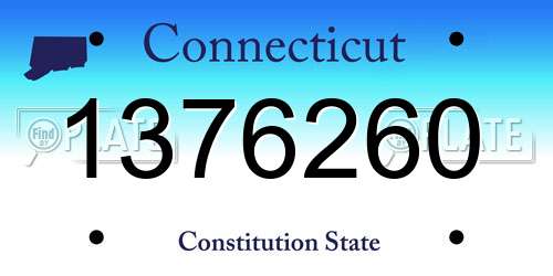 1376260 Connecticut License Plate