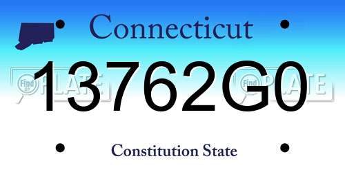 13762G0 Connecticut License Plate
