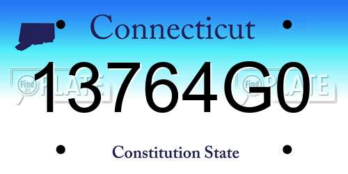 13764G0 Connecticut License Plate