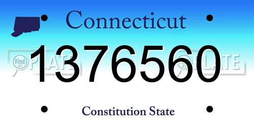 1376560 Connecticut License Plate