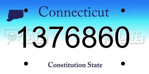 1376860 Connecticut License Plate
