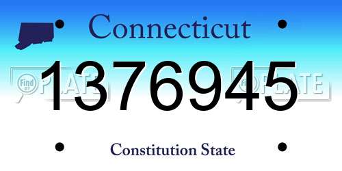1376945 Connecticut License Plate