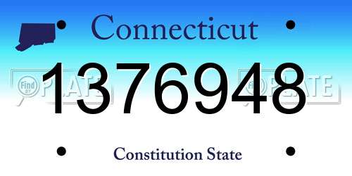 1376948 Connecticut License Plate