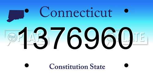 1376960 Connecticut License Plate