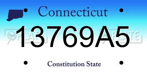 13769A5 Connecticut License Plate